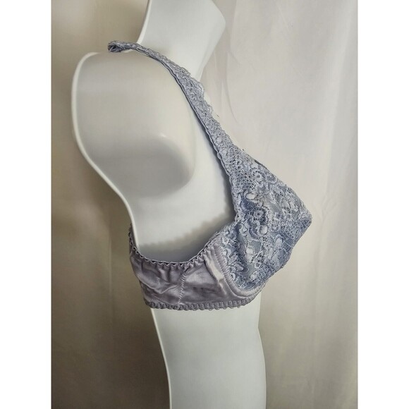 Chantelle Bra Womens Blue Underwire Unpadded Satin Size 38C - Picture 4 of 7